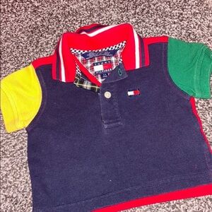 Tommy Hilfiger Kids Polo with Navy, Yellow, Red, and Green